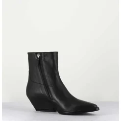 Boots Santiag En Cuir Noir - 10807 Vetro Nero