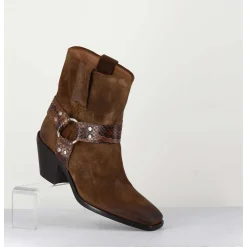 Boots Santiag En Daim Marron Vieilli - 5180 Birra