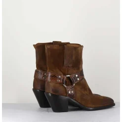 Boots Santiag En Daim Marron Vieilli - 5180 Birra