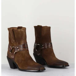 Boots Santiag En Daim Marron Vieilli - 5180 Birra