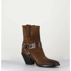 Boots Santiag En Daim Marron Vieilli - 5180 Birra