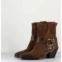 Boots Santiag En Daim Marron Vieilli - 5180 Birra