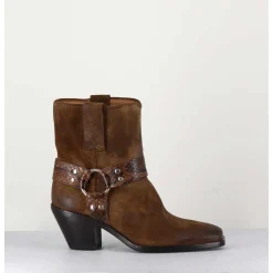 Boots Santiag En Daim Marron Vieilli - 5180 Birra