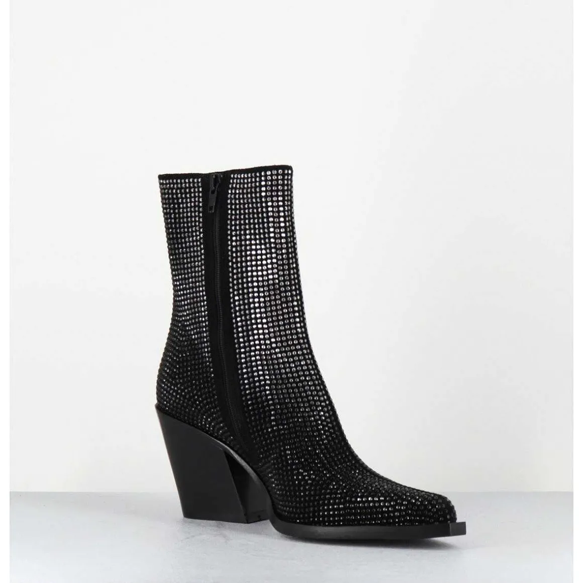 Boots Santiag Talon Haut & Clous - Rock Chelin Nero