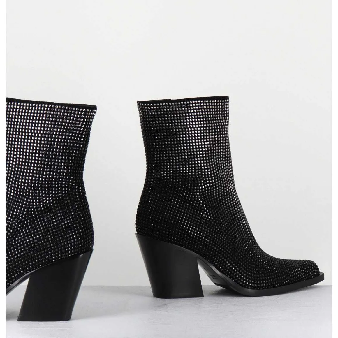 Boots Santiag Talon Haut & Clous - Rock Chelin Nero