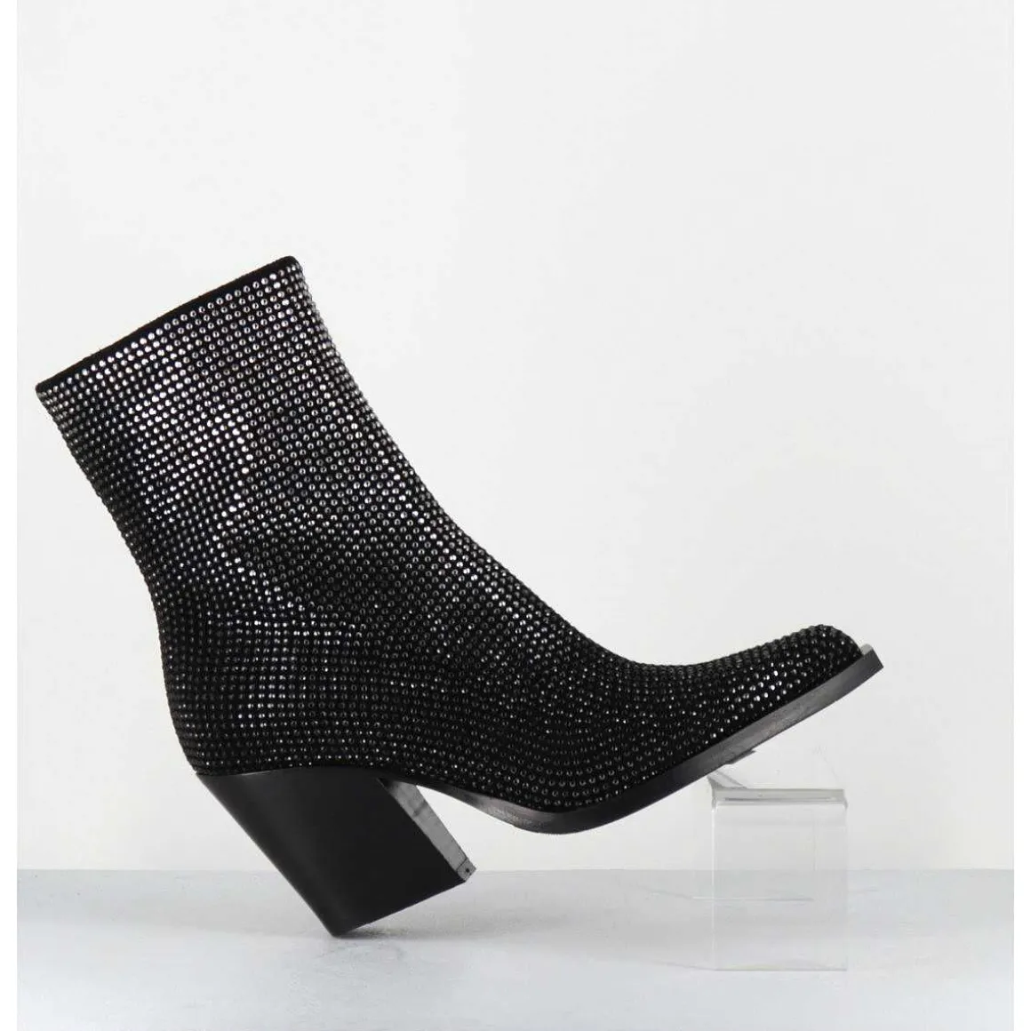 Boots Santiag Talon Haut & Clous - Rock Chelin Nero