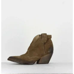 Boots Santiags Courtes En Daim Taupe - E2004 Hombre Sand