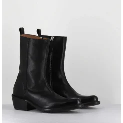 Boots Santiags En Cuir Noir - 1Cs425 Cusna Nero