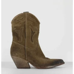 Boots Santiags En Daim Taupe - E2016 Velour Fango