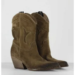 Boots Santiags En Daim Taupe - E2016 Velour Fango