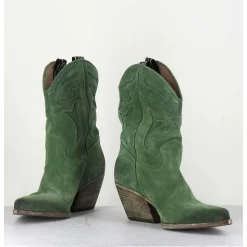 Boots Santiags En Daim Vert - E2016 Texan Green