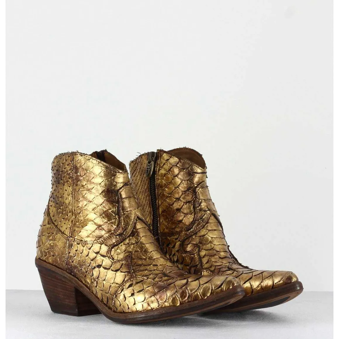 Boots Santiags En Python Dore - 3662C Pitone Oro