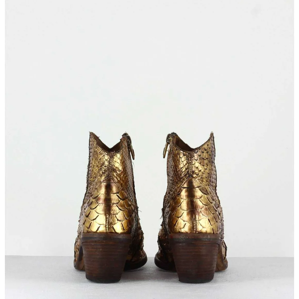 Boots Santiags En Python Dore - 3662C Pitone Oro