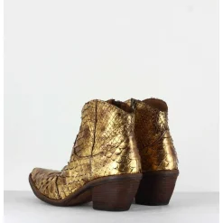 Boots Santiags En Python Dore - 3662C Pitone Oro