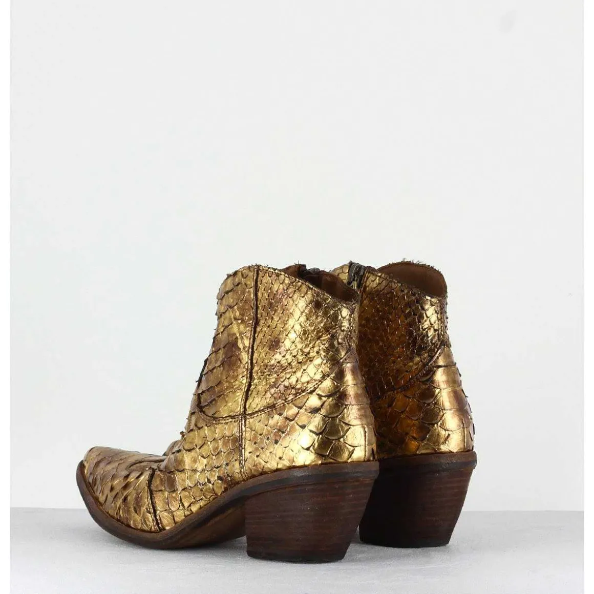 Boots Santiags En Python Dore - 3662C Pitone Oro