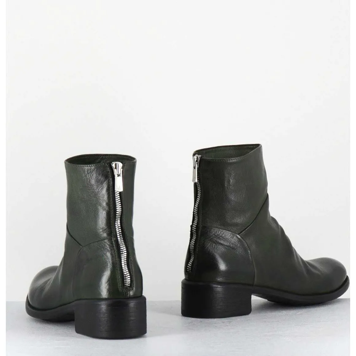 Boots Souples En Cuir Vert - Lison Caou047 Verde
