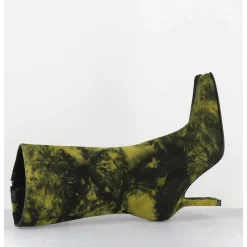 Boots Talon Haut & Bout Carre En Cuir Jaune & Noir Acide - Noor Yellow Boots