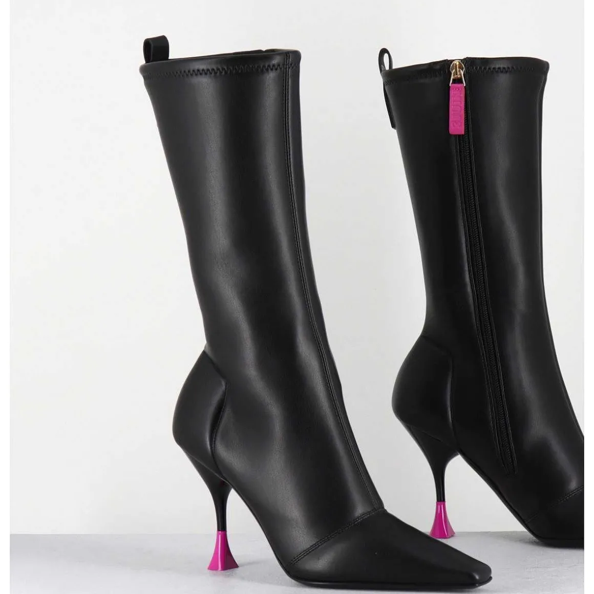 Boots Talon Haut Stretch Noir 90S - Gilda Cris Black