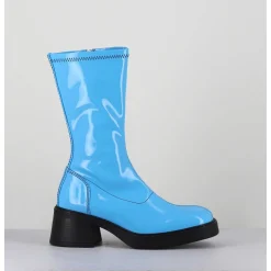 Boots Vinyle Stretch Bleu Ciel - Vero Blue Boots