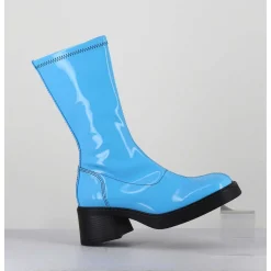 Boots Vinyle Stretch Bleu Ciel - Vero Blue Boots