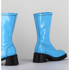 Boots Vinyle Stretch Bleu Ciel - Vero Blue Boots