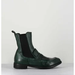 Boots-Mocassins Chelsea En Cuir Vert Bouteille - Mars 142 Bouteille