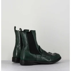 Boots-Mocassins Chelsea En Cuir Vert Bouteille - Mars 142 Bouteille