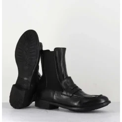 Boots-Moccassins Chelsea En Cuir Noir - Mars 142 Nero