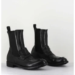 Boots-Moccassins Chelsea En Cuir Noir - Mars 142 Nero
