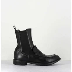 Boots-Moccassins Chelsea En Cuir Noir - Mars 142 Nero
