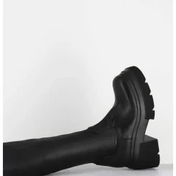 Botte Chunky En Cuir Stretch Noir - E3716 Link Nero