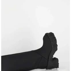 Botte Cuir Mat Noir Plateforme Texturee - M6315 Custo Nero
