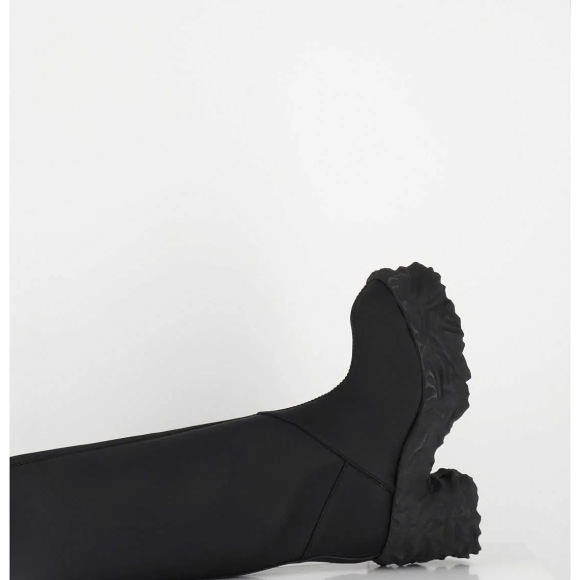 Botte Cuir Mat Noir Plateforme Texturee - M6315 Custo Nero