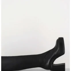Bottes A Plateforme En Cuir Stretch Noir - E3307 Nera