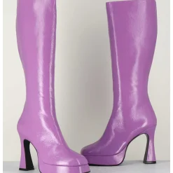 Bottes En Cuir Naplak Violet - Finish Lilas