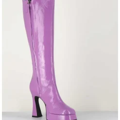 Bottes En Cuir Naplak Violet - Finish Lilas