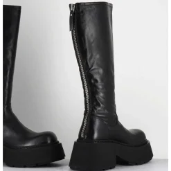 Bottes En Cuir Noir Semelle Epaisse - 1D7712D Mayon Black