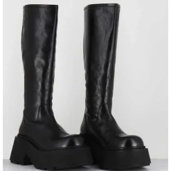 Bottes En Cuir Noir Semelle Epaisse - 1D7712D Mayon Black