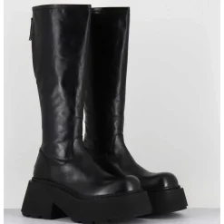 Bottes En Cuir Noir Semelle Epaisse - 1D7712D Mayon Black