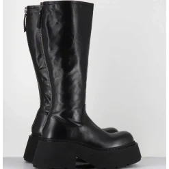 Bottes En Cuir Noir Semelle Epaisse - 1D7712D Mayon Black