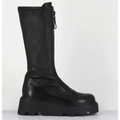 Bottes En Cuir Stretch Noir & Zip Central - M6622 Ranch Nero