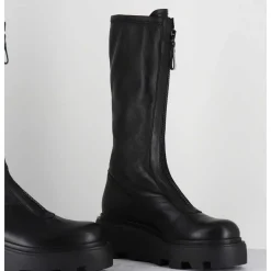 Bottes En Cuir Stretch Noir & Zip Central - M6622 Ranch Nero