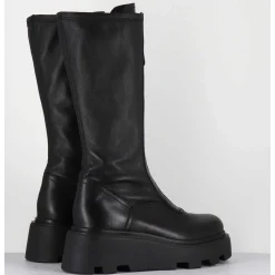 Bottes En Cuir Stretch Noir & Zip Central - M6622 Ranch Nero