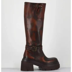 Bottes En Cuir Vieilli Marron Semelle Legere - E3772 Beta Cuoio