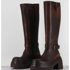 Bottes En Cuir Vieilli Marron Semelle Legere - E3772 Beta Cuoio