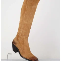 Bottes Esprit Santiag En Daim Camel - 5181 Cuoio