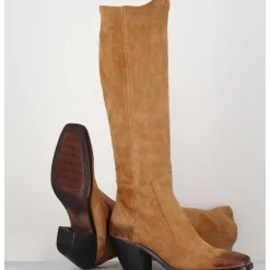 Bottes Esprit Santiag En Daim Camel - 5181 Cuoio