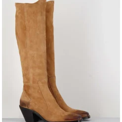 Bottes Esprit Santiag En Daim Camel - 5181 Cuoio