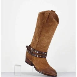 Bottes Esprit Tiag En Daim Camel Bracelet Amovible - Tex Crosta Brucciato