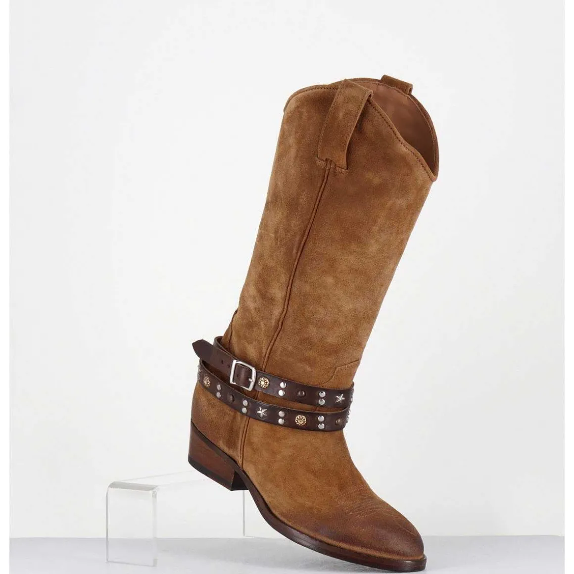 Bottes Esprit Tiag En Daim Camel Bracelet Amovible - Tex Crosta Brucciato